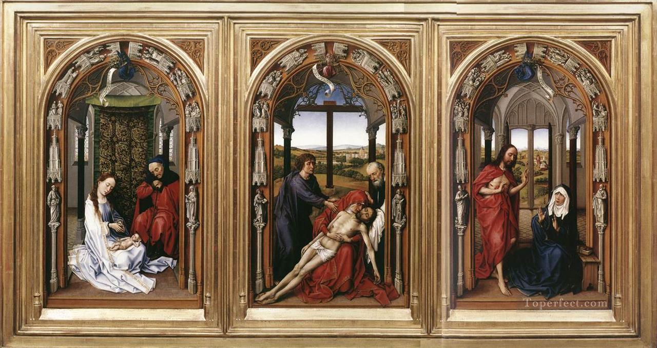 Mary Altarpiece Miraflores Altarpiece Rogier van der Weyden Oil Paintings